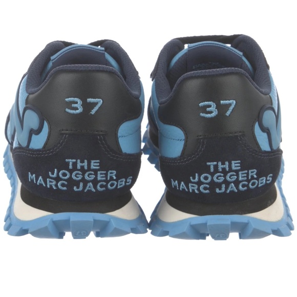 MARC JACOBS Leather Colorblock Pattern Blue Sneakers 37 US 7 - Picture 15 of 16